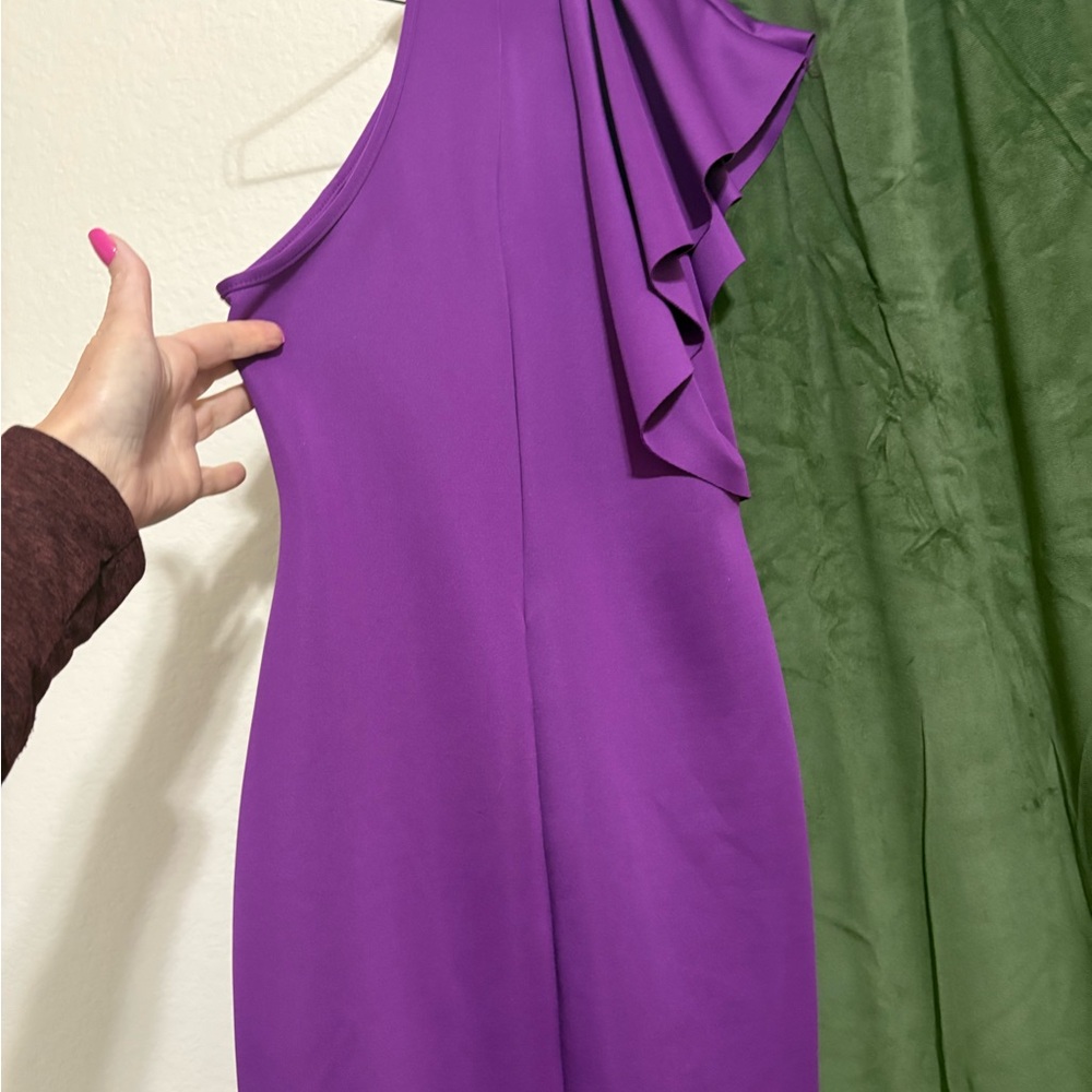 Elegant Purple One-Shoulder Dress